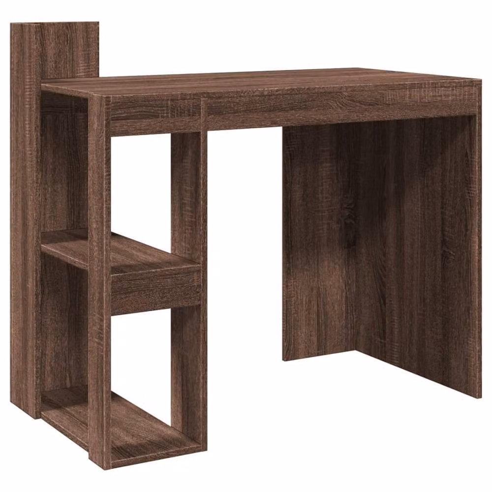 Berkfield Home Office Writing Desk in Brown Oak, W/D/H: 103.5 x 56.5 x 94 cm – 3