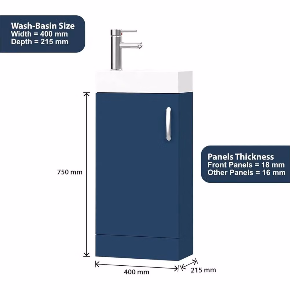 FORGEVIO Newyork Blue Freestanding Modern Glossy Bathroom Vanity Unit – 2