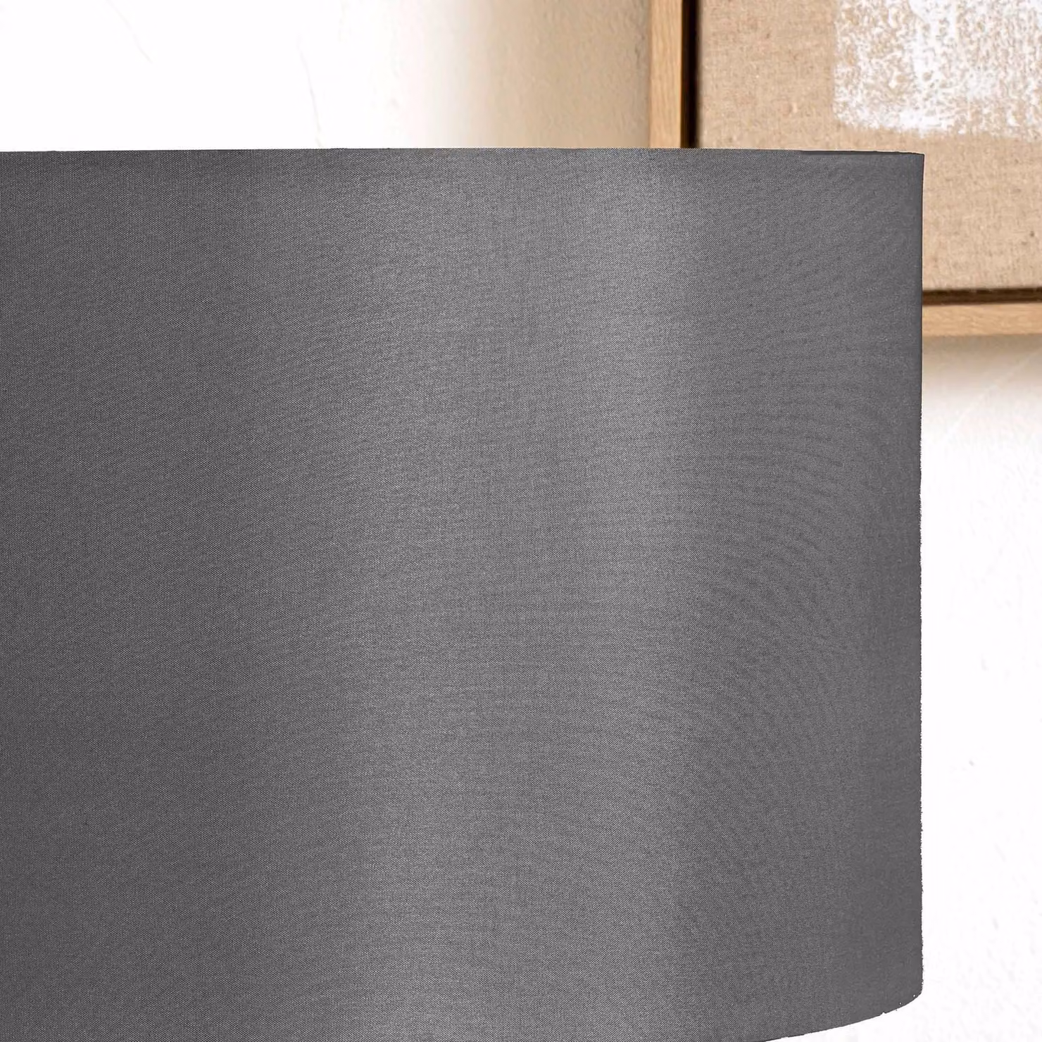 Ruma Grey Silk Lined Cylinder Shade for Floor Lamps, Diameter: 40.64 cm – 2