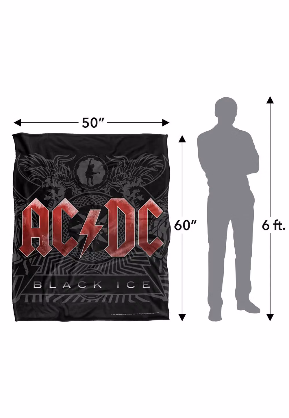 LOGOVISION AC/DC Black Ice Silky Touch Super Soft Throw Blanket, White and Black, W/D/H: 152 x 127 cm – 7
