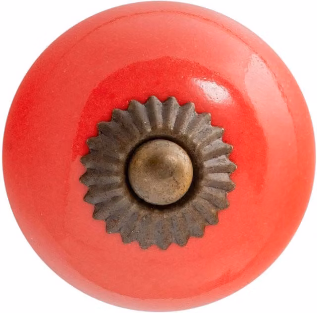Nicola Spring Polished Red Ceramic Cabinet Knob