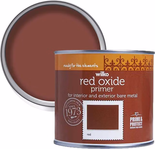 wilko Red Oxide Metal Barrier Primer, Red