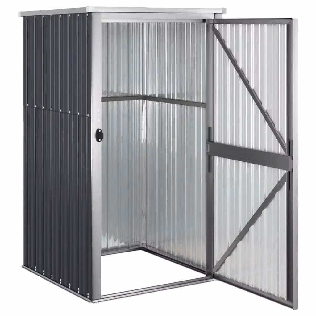 Berkfield Home Tall Garden Tool Shed in Anthracite and Black, Galvanised Steel, W/D/H: 88 x 89 x 161 cm – 3