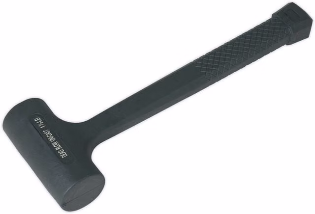 Loops 680g Dead Blow Hammer with Shot Loaded Soft Rubber Head in Black and Multicolour