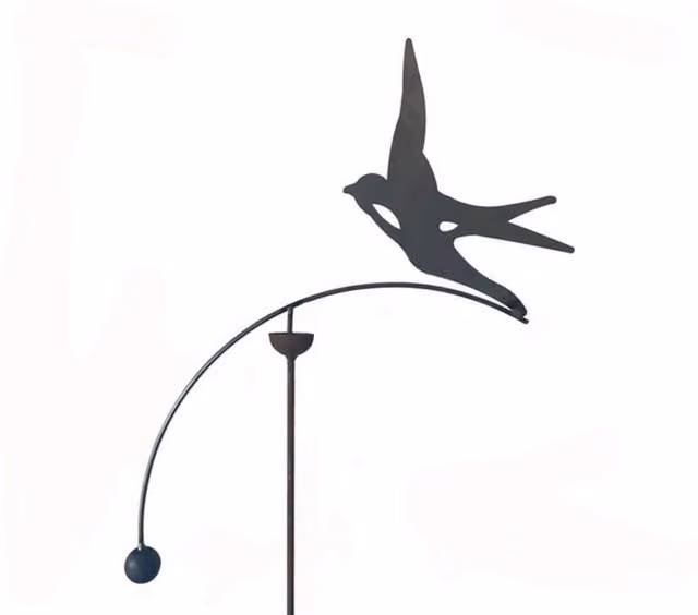 Poppyforge Swallow Wind Rocker Single in Black Steel, L66 x W54 x H148.5 cm – 1