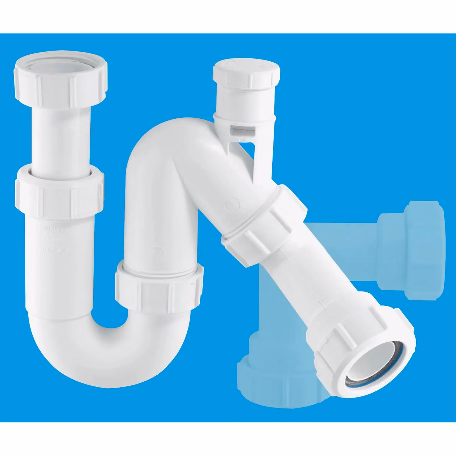 McAlpine TP10V 75mm White Tubular Swivel Anti-Syphon Water Seal Trap – 2