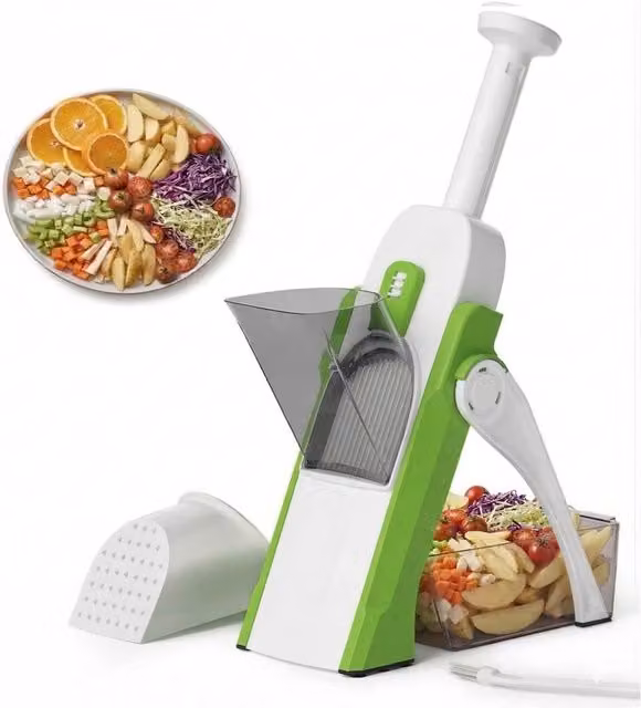 Dragodirect Mandoline Vegetable Slicer and Chopper with 4 Adjustable Modes in Green – 1