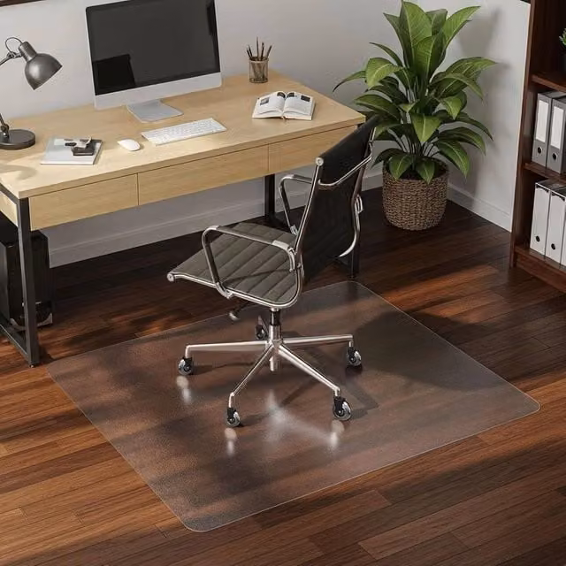 EONLION Non Slip Clear Office Chair Desk Mat, W: 100 cm x D: 110 cm
