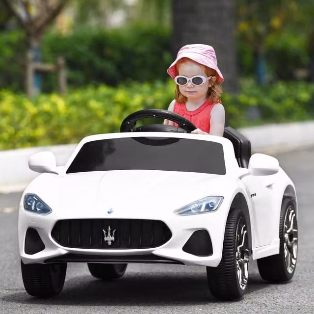 Costway White Lamborghini Electric Kids Ride On Car with Remote Control and Rechargeable Battery