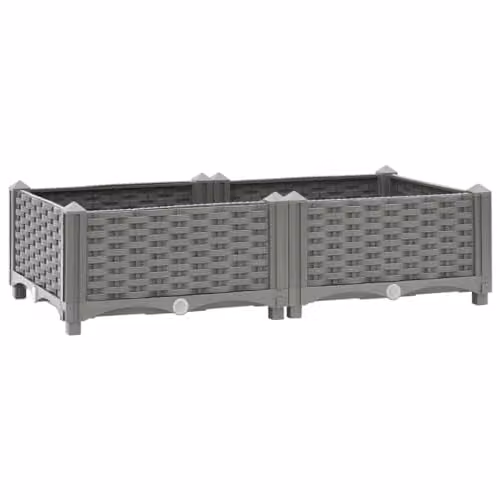 vidaXL Grey Plastic Raised Bed W/D/H: 80 x 40 x 23 cm – 1