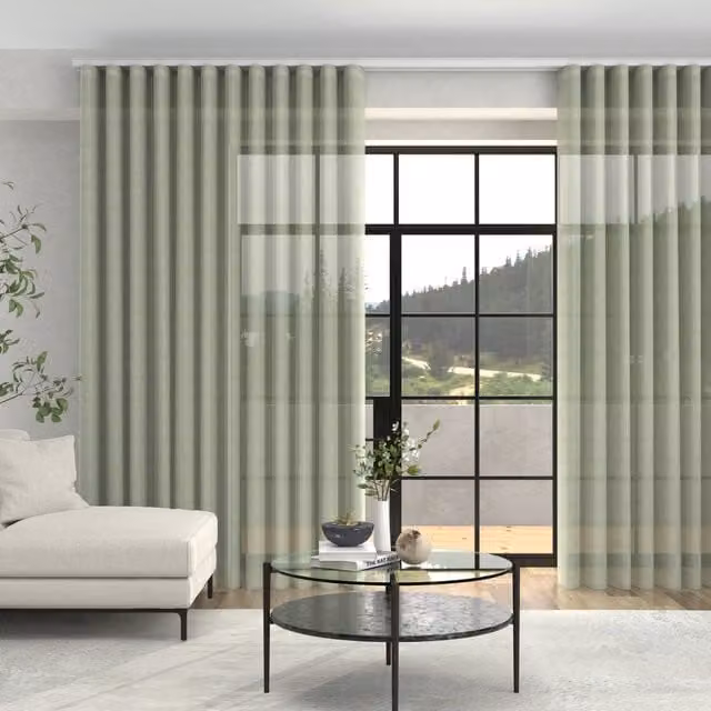 Terrys Juliette Made To Measure Voile Curtains in Mink Brown/Beige