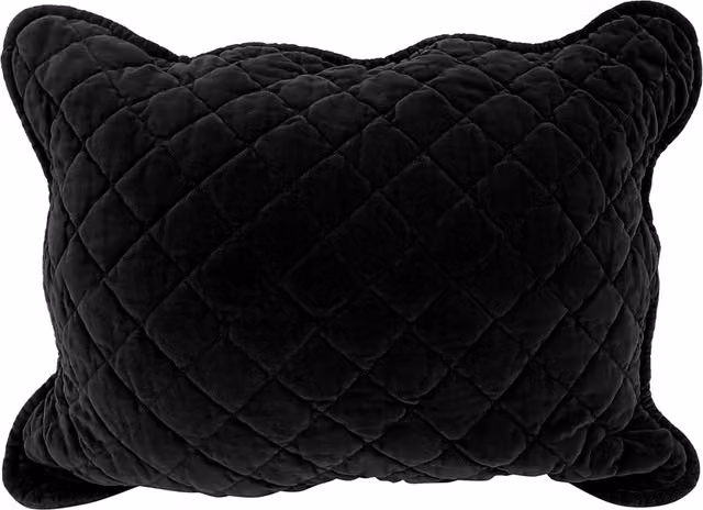 Sweet Dreams Premium Rich Cotton Velvet Luxury Rectangular Cushion - Black, W/D/H: 30 x 30 cm