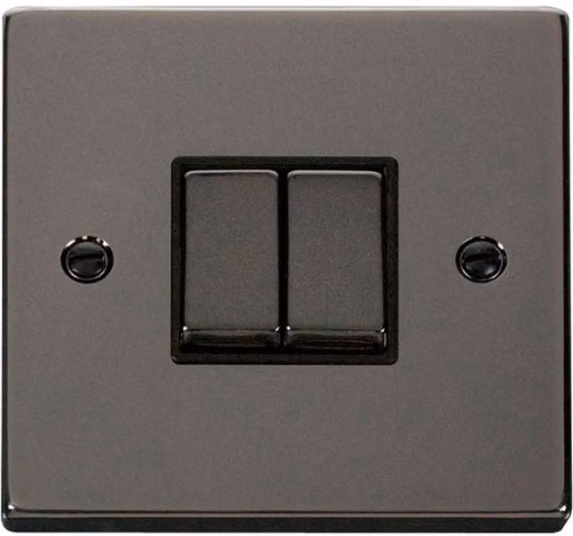 SE HOME Black Two Way Flush Screw Modern Switch