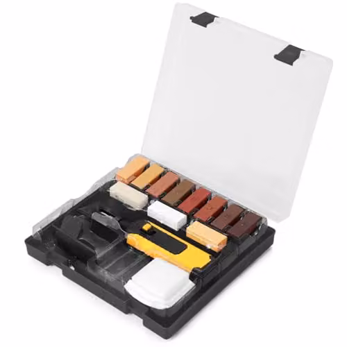 ATEK 19-Piece Laminate Floor Wax Repair Kit with Heating Gun in Brown, Beige, Grey and Multicolour – 7