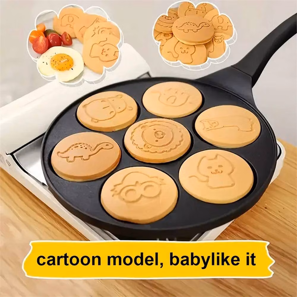 Nordara Non-stick 7-Hole Pancake Griddle Pan, Black, Diameter: 45 cm – 3