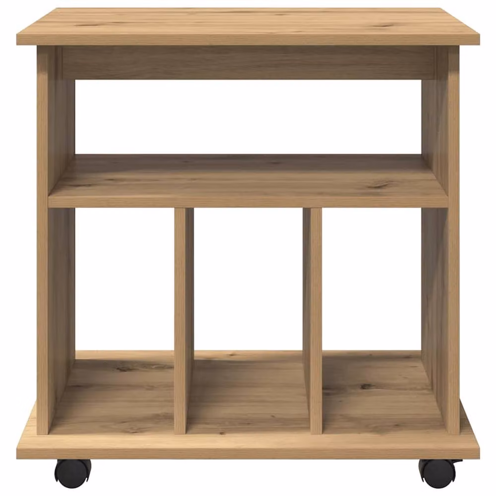 Berkfield Home Artisan Oak Rolling Cabinet in Brown, W/D/H: 60 x 45 x 60 cm – 4