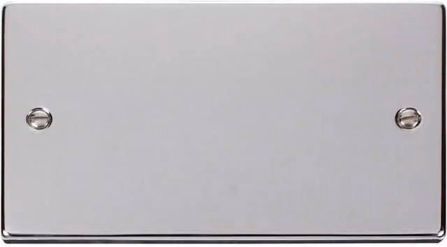 SE Home 2 Gang Blank Plate in Polished Chrome and Metallic Silver