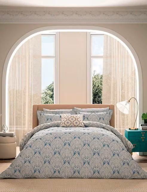 V&A Lerena Blue Mix Floral Pure Cotton Bedding Set W: 140 cm, L: 200 cm