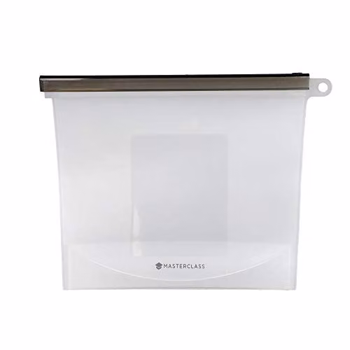 MasterClass Reusable Silicone Food Bag, 1 l, Airtight and Leakproof, Transparent – 1