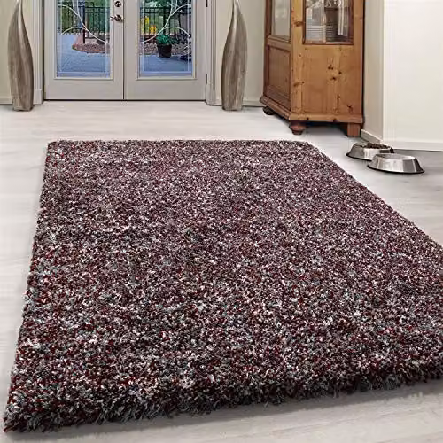 Bravich Red Blended Shaggy Rug, W/D/H: 120 x 170 x 1 cm