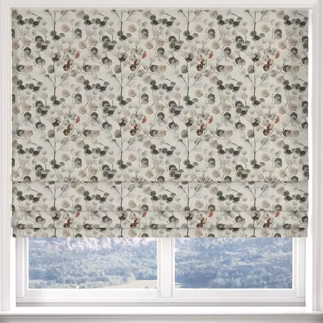 ANTE DECOR Honesty Made to Measure Blackout Roman Blind in Dusk Floral Beige and Brown