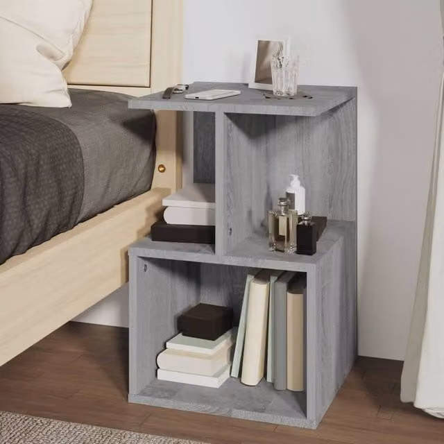 Berkfield Home Elegant Bedside Cabinet in Grey Sonoma, W/D/H: 35 x 35 x 55 cm – 1