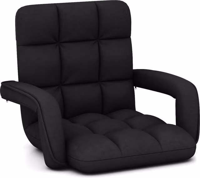 Costway 6-Position Adjustable Lazy Sofa Gaming Chair in Black
