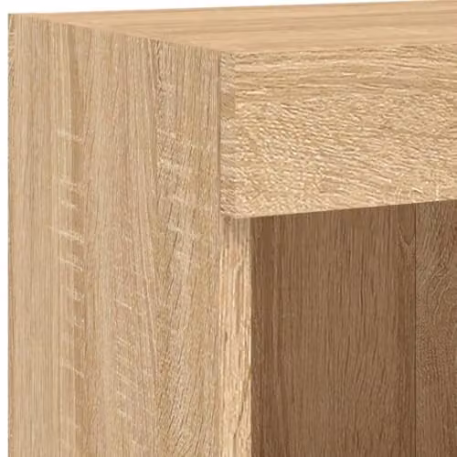 vidaXL Modern Wall Mounted TV Cabinet with Integrated LED Lights in Brown Oak, W/D/H: 100 x 30 x 30 cm – 3