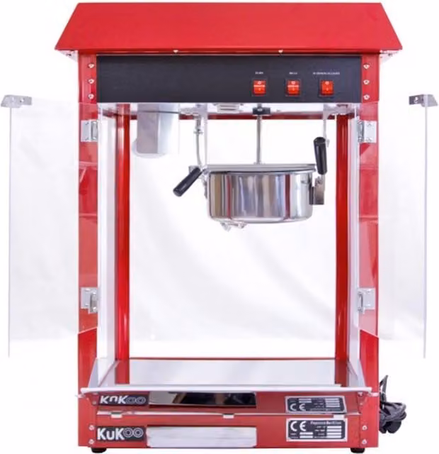 KuKoo 8oz Commercial Popcorn Machine in Red