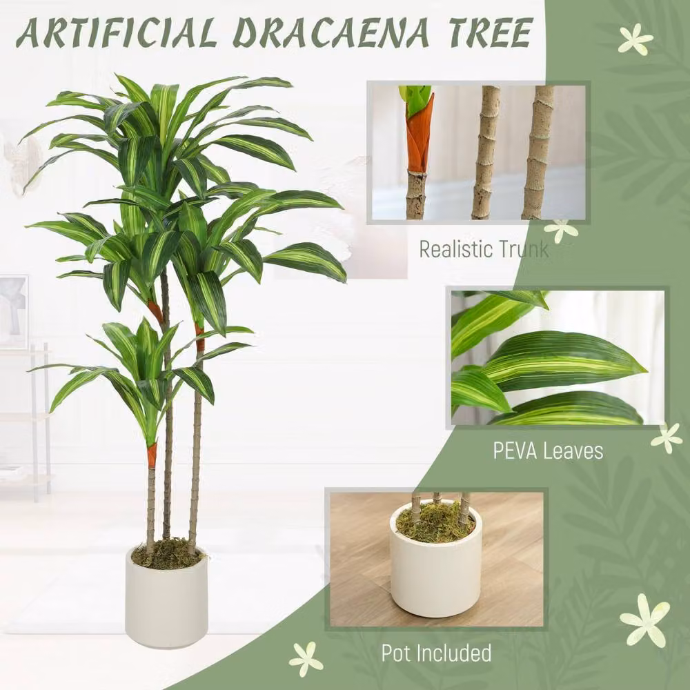 Wyld Haus Mivi 120cm Artificial Dracaena Tree in Green – 4