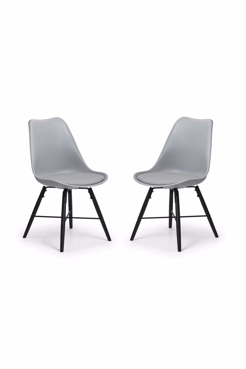 Julian Bowen Kari Set of 2 Plastic and Metal Dining Chairs in Grey and Black – 4