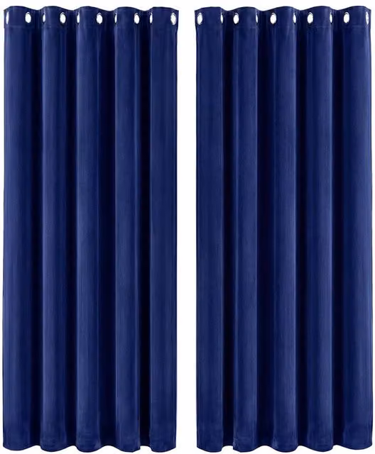 MARLOW Blue Velvet Blackout Eyelet Curtains, 2 Panels, W: 168 cm, D: 229 cm – 7