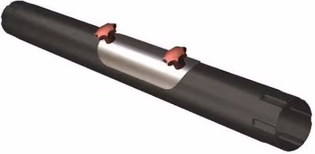 Lindab Galvanised Steel Rod Access Downpipe, Anthracite Grey, Diameter: 100 mm, Length: 1 m