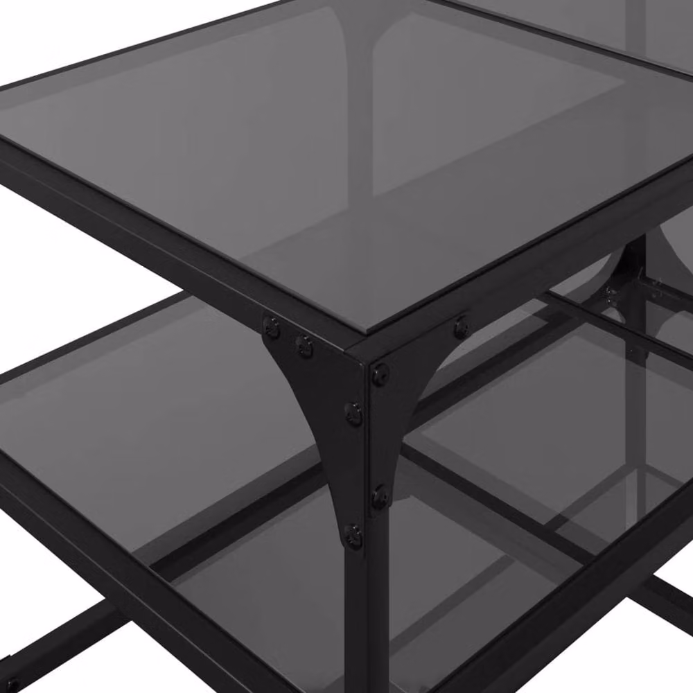 Berkfield Home Decorative Rectangular Coffee Table with Black Glossy Glass Top and Steel Frame, W/D/H: 78.5 x 40 x 45 cm – 6