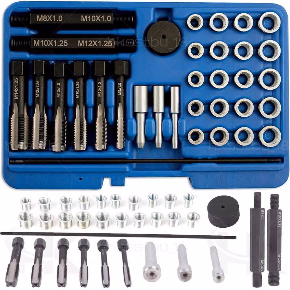 Kelvenix 33-Piece Metric Glow Plug Thread Restorer Repair Tool Set in Blue – 4