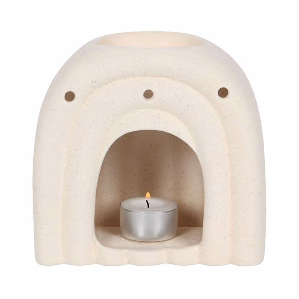 Uniqueful Ceramic Arch Oil Burner in Beige – 2