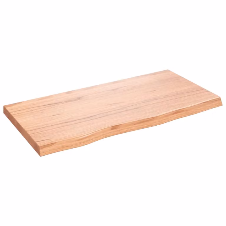 Berkfield Home Bathroom Countertop Live Edge Treated Solid Wood in Brown, W: 80 cm, D: 40 cm, H: 2-4 cm