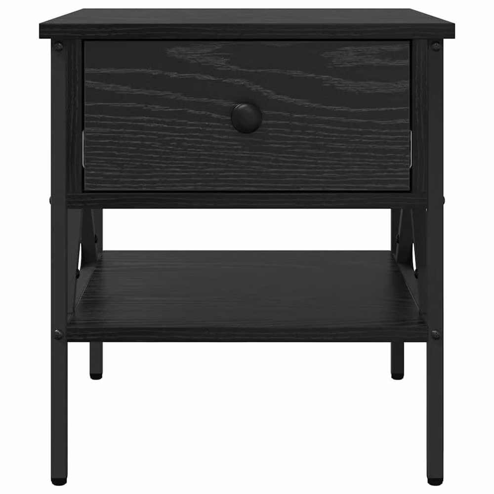 Berkfield Home Modern Bedside Tables, 2 Pack, Black Oak, W/D/H: 40 x 42 x 45 cm – 6