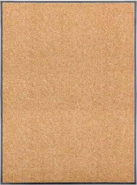 Berkfield Home Washable Non-Slip Doormat, Beige, W: 90 cm, D: 120 cm