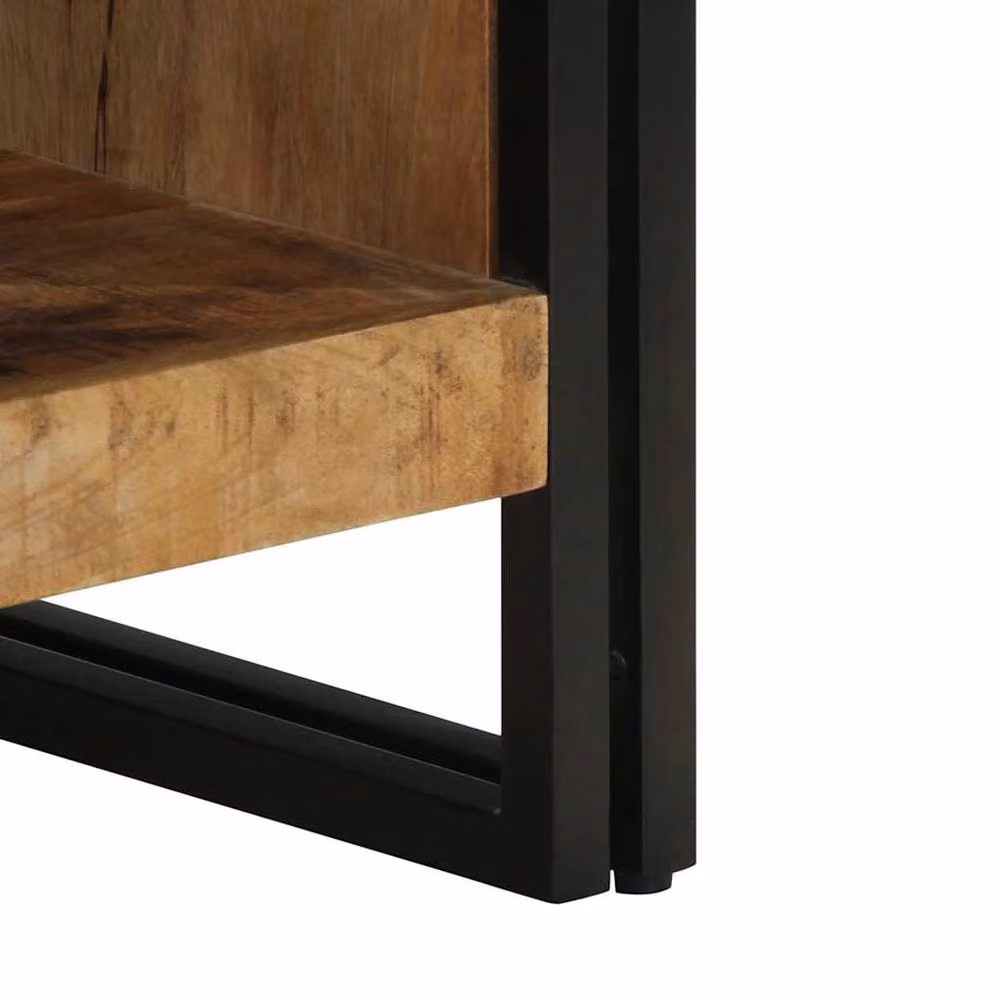Berkfield Home Beautiful Coffee Table in Brown Solid Rustic Mango Wood W/D/H: 50 x 50 x 38 cm – 6