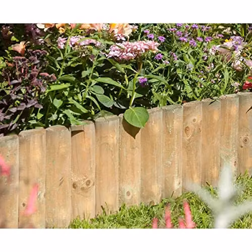 Rowlinsons 12 inch Brown Wood Border Fence Pack of 4, L102 x W3.8 x H45 cm – 2