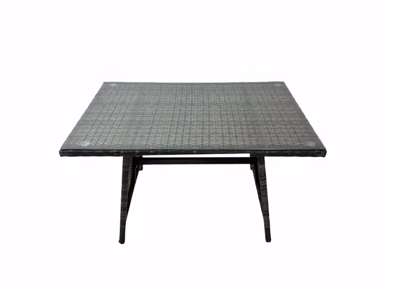 Fimous Patio Furniture Set in Dark Grey with Dining Table, Chairs, Big Stool and Side Table