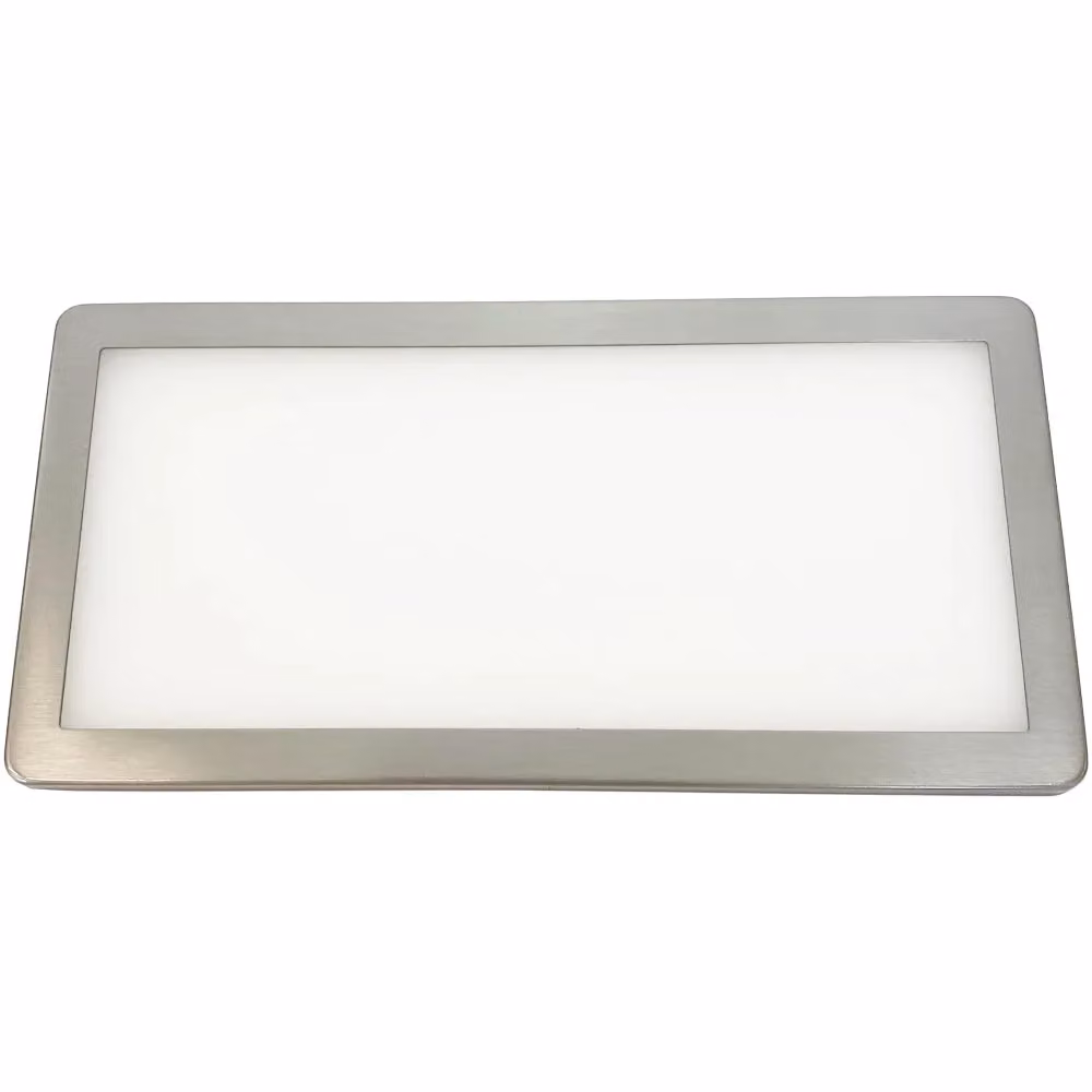 Loops 5x Brushed Nickel Ultra-Slim Rectangle Under Cabinet Kitchen LED Light and Driver Kit in Silver