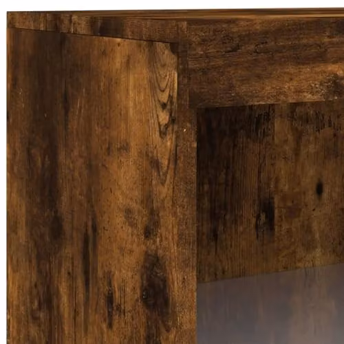 vidaXL Sideboard with Integrated LED Lights in Smoked Oak, W: 60.5 cm, D: 37 cm, H: 100 cm – 3