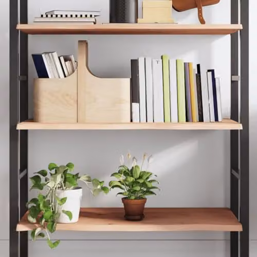 vidaXL Wall Mounted Rustic Oak Solid Wood Shelf, W/D/H: 100 x 40 x 2 cm – 2