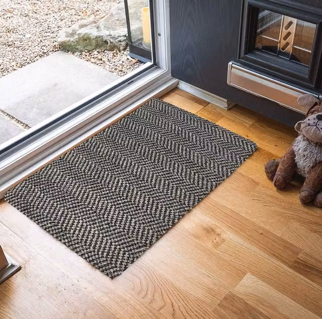 Desire Rugs Non Slip Herringbone Design Rectangular Door Mat, Beige, W: 50 cm, D: 80 cm – 1