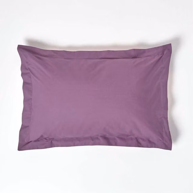 Homescapes Purple Egyptian Cotton Oxford Pillowcase, 200 Thread Count Percale – 1