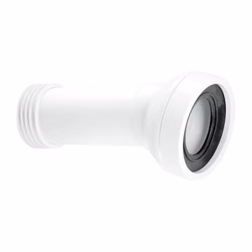 McAlpine 14 Degree Angle Adjustable Length Rigid WC Connector, White, WC-CON7B