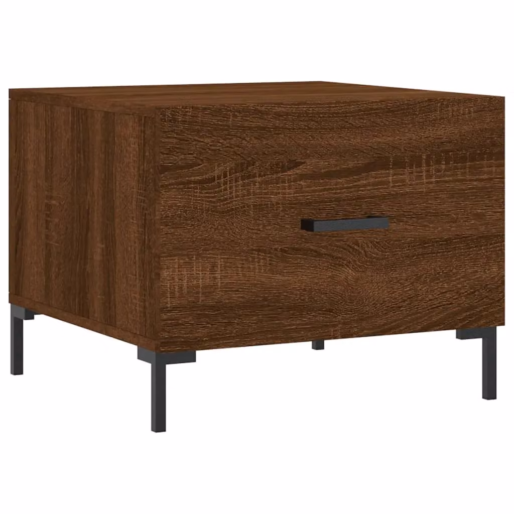 Berkfield Home Set of 2 Brown Oak Square Coffee Tables, W/D/H: 50 x 50 x 40 cm – 3