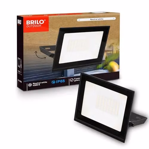 Briloner Black 30W LED Floodlight, 2700lm, IP65, Adjustable, W/D/H: 14 x 17 x 3 cm